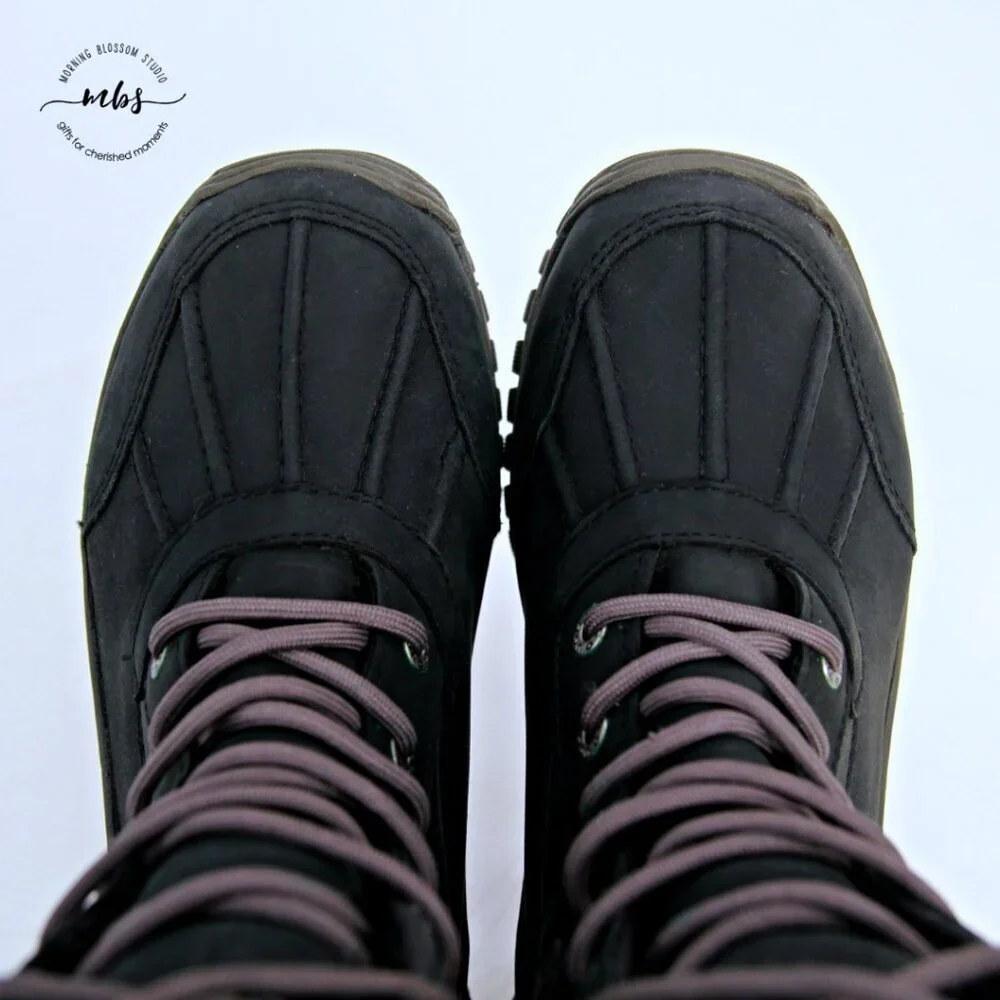 UGG Adirondack II Exotic Waterproof Sheepwool Boots Black Women 7‎